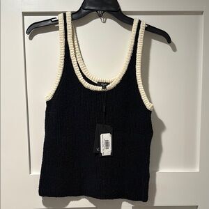 Rails Black and Cream Knit Tank Top
